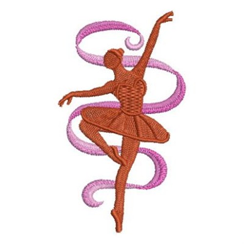 Ballet Dancer & Ribbon Machine Embroidery Design