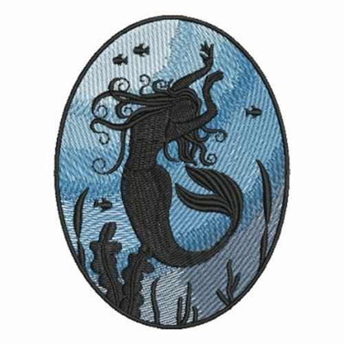 Mermaid Silhouette Machine Embroidery Design