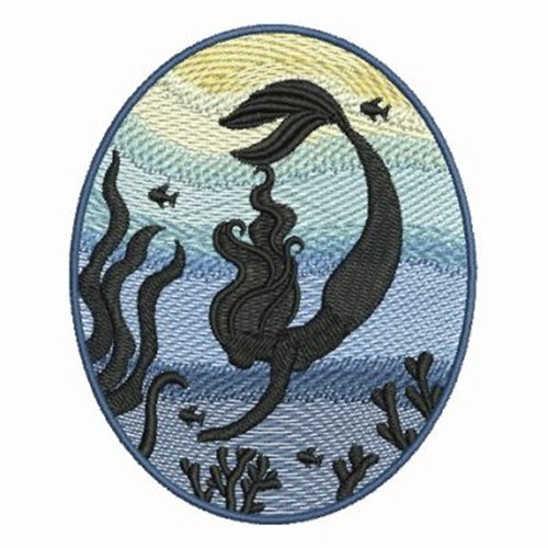 Swimming Mermaid Machine Embroidery Design