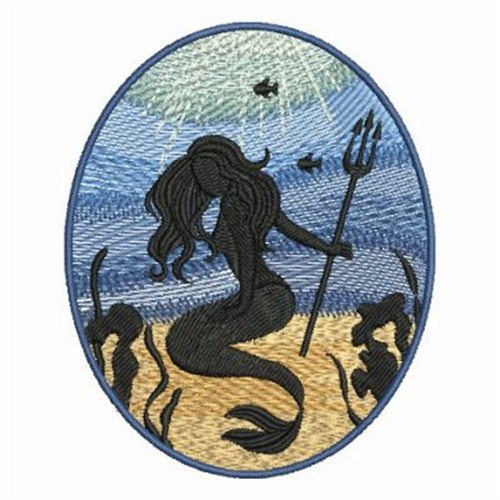 Mermaid Sceptre Machine Embroidery Design