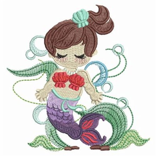 Mermaid Child Machine Embroidery Design