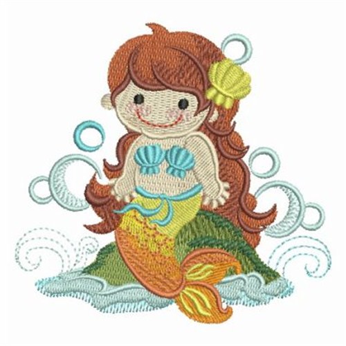 Mermaid Baby Machine Embroidery Design