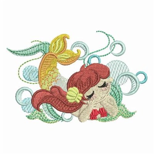 Day Dreaming Mermaid Machine Embroidery Design