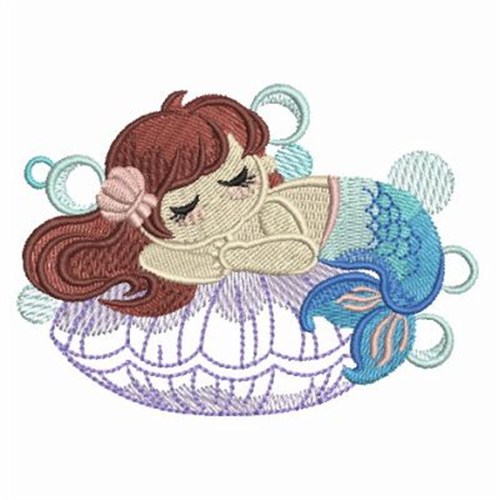 Sleeping Mermaid Machine Embroidery Design