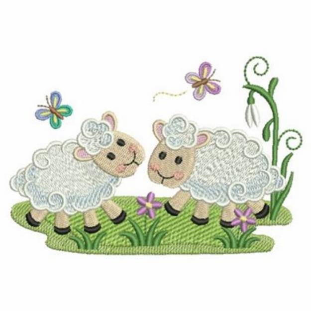 Picture of Springtime Lambs Machine Embroidery Design