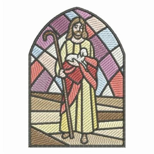 Picture of Stained Glass Nativity Lamb Machine Embroidery Design