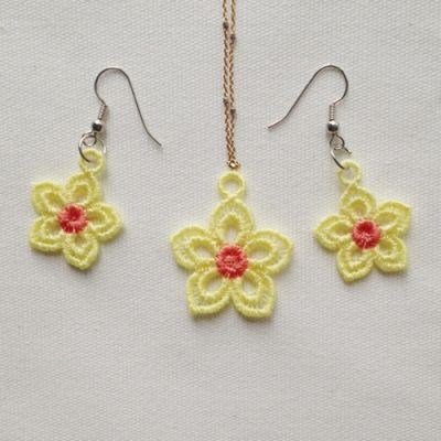 FSL Earrings And Pendant 5 Machine Embroidery Design