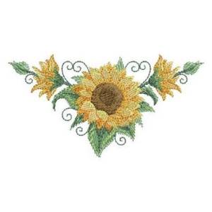Picture of Watercolor Sunflowers Machine Embroidery Design