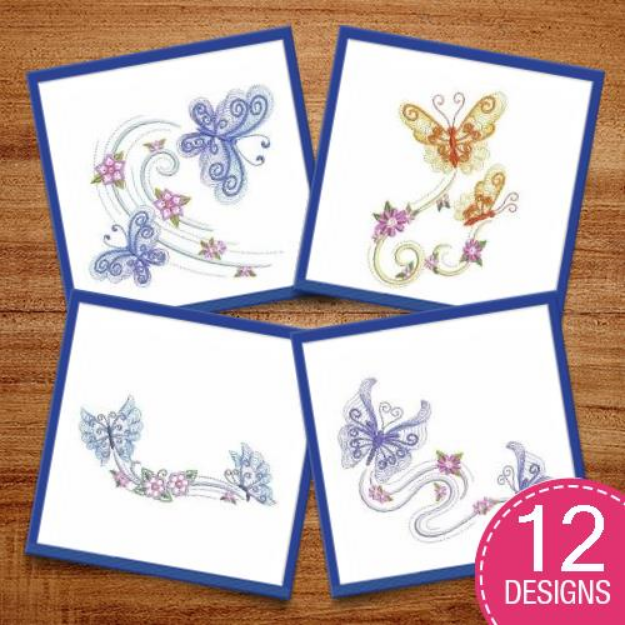 Picture of Petals In Flight Embroidery Design Pack
