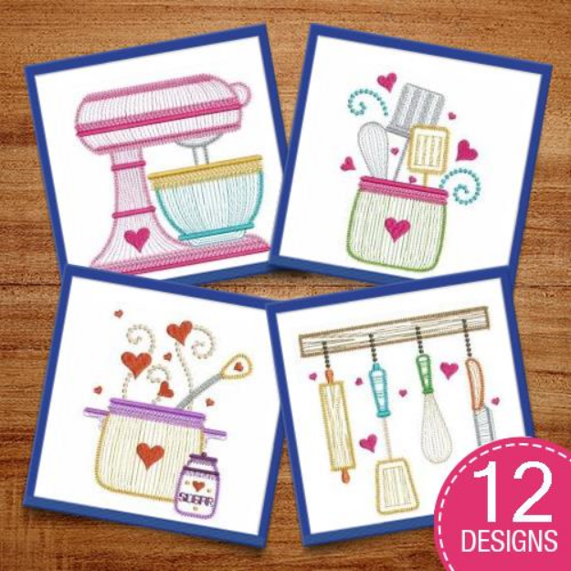 Picture of Kitchen Utensils Embroidery Design Pack
