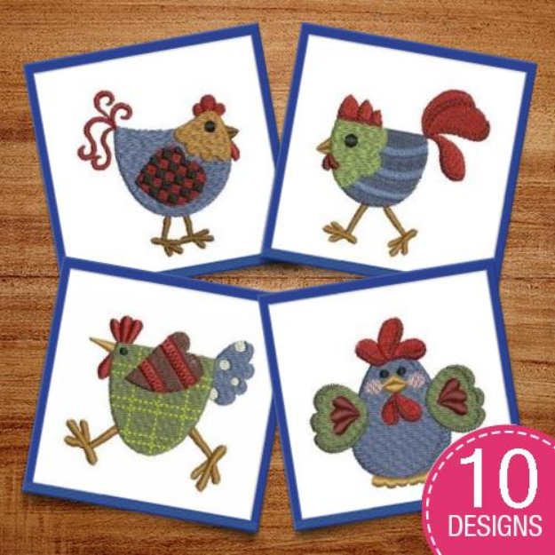 Picture of Country Chicken Embroidery Design Pack