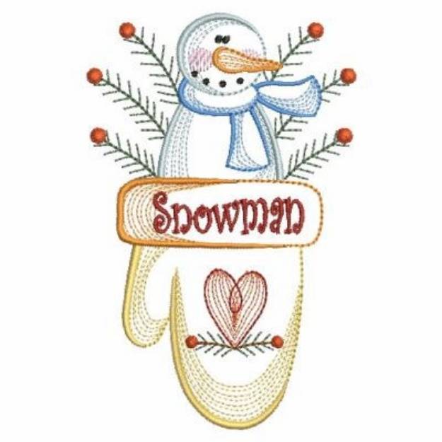 Picture of Vintage Snowman Machine Embroidery Design