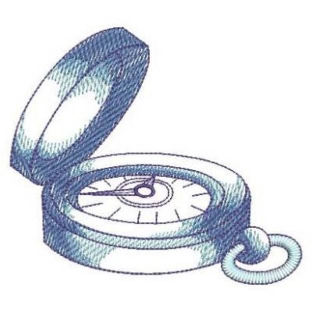Picture of Sketched Nautical Compass Machine Embroidery Design