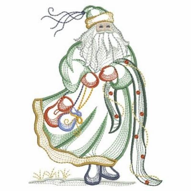 Picture of Vintage Christmas Santa Machine Embroidery Design