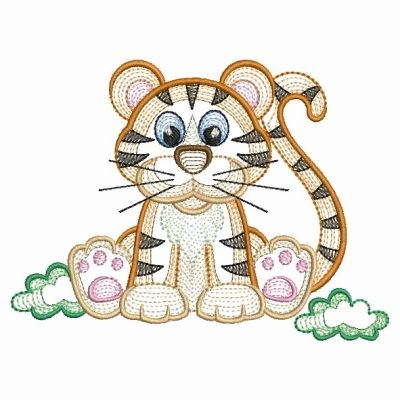 Rippled Safari Tiger Machine Embroidery Design