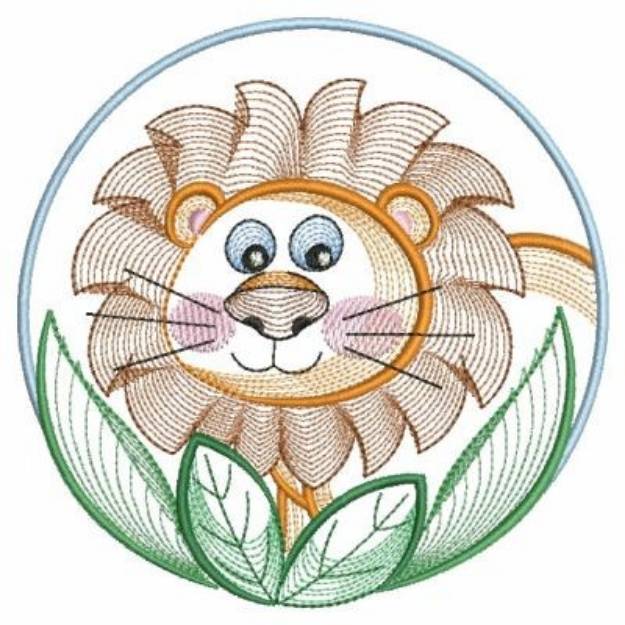Picture of Circle Lion Machine Embroidery Design