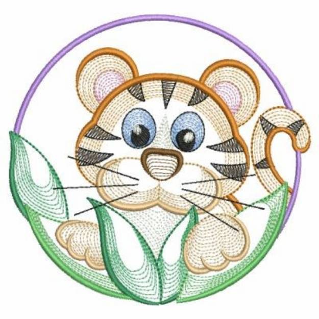 Picture of Circle Tiger Machine Embroidery Design