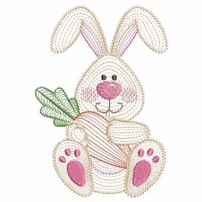 Carrot Bunny Machine Embroidery Design