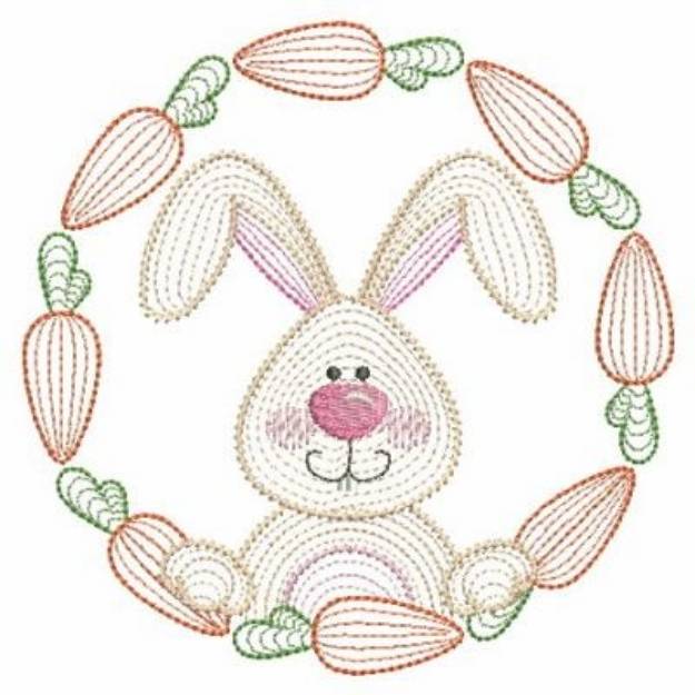 Picture of Carrot Circle Bunny Machine Embroidery Design