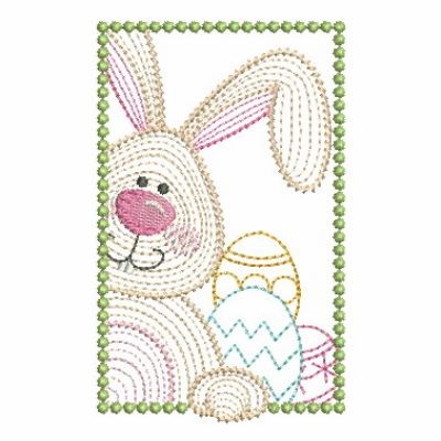 Rectangle Bunny Machine Embroidery Design