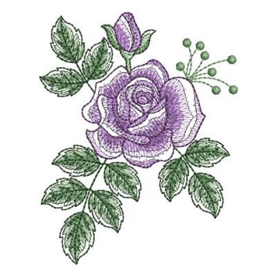 Sketched Rose Machine Embroidery Design