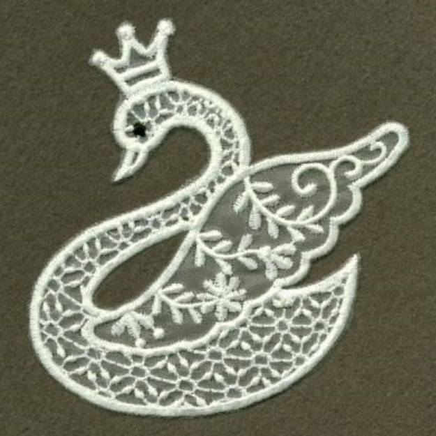 Picture of FSL Swan Wearing Crown Machine Embroidery Design