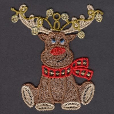 FSL Reindeer Ornament Machine Embroidery Design
