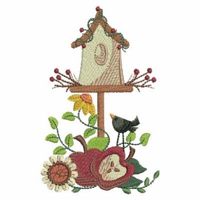 Country Bird Machine Embroidery Design