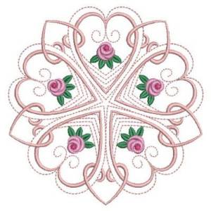 Picture of Heart Roses Quilt Machine Embroidery Design