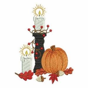 Picture of Fall Candles Machine Embroidery Design