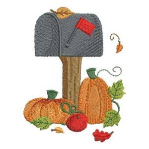 Picture of Fall Mailbox Machine Embroidery Design