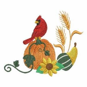 Picture of Fall Cardinal Machine Embroidery Design