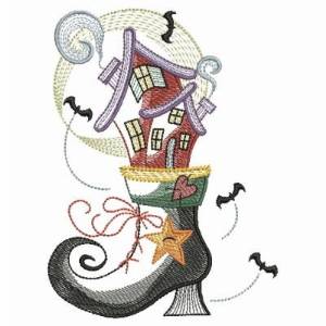 Picture of Halloween House Machine Embroidery Design