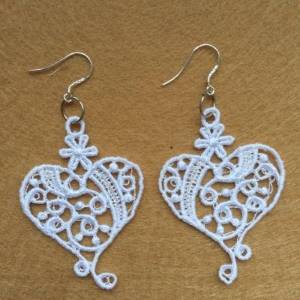 Picture of FSL Heart Earrings Machine Embroidery Design