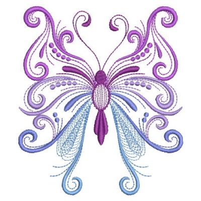 Swirl Butterflies Machine Embroidery Design