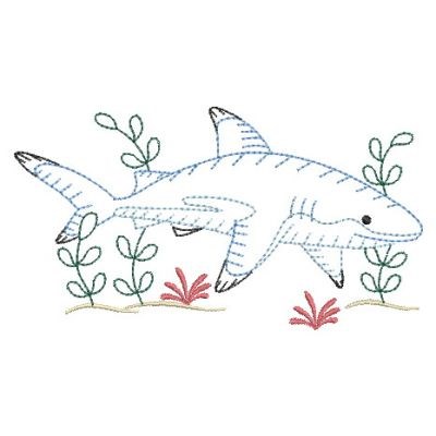 Blacktip Reef Shark Machine Embroidery Design