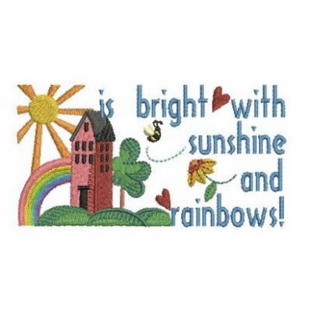 Picture of Sunshine And Rainbows Machine Embroidery Design