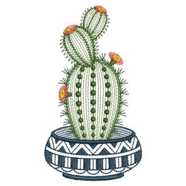 Picture of Floral Cactus Machine Embroidery Design