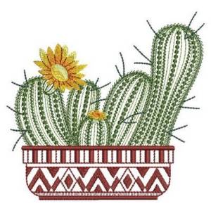 Picture of Floral Cactus Machine Embroidery Design