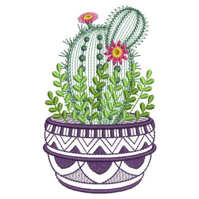 Cactus Bloom Machine Embroidery Design