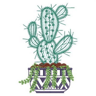 Thorny Cactus Machine Embroidery Design