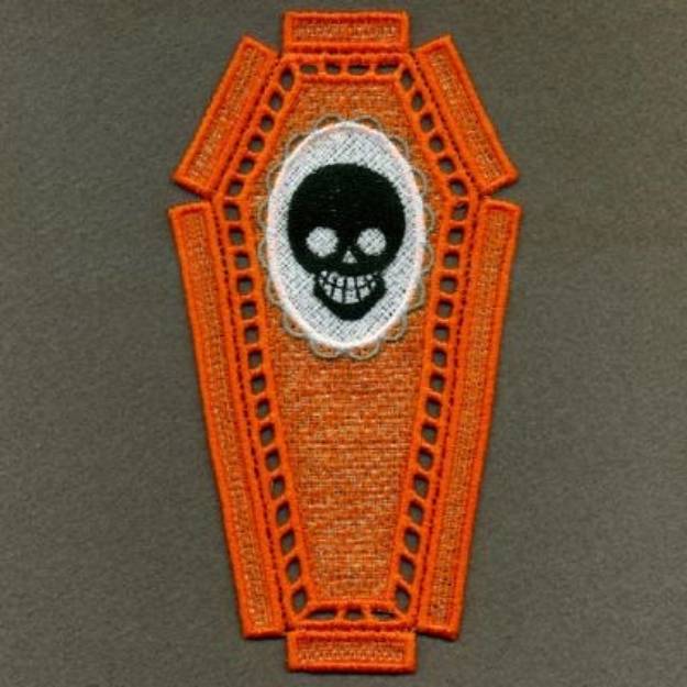 Picture of 3D FSL Skull Coffin Machine Embroidery Design