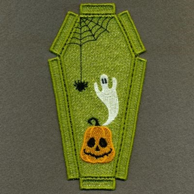 3D FSL Ghost Coffin Machine Embroidery Design