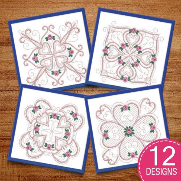 Picture of Hearts Quilt Pattern 2 Embroidery Design Pack