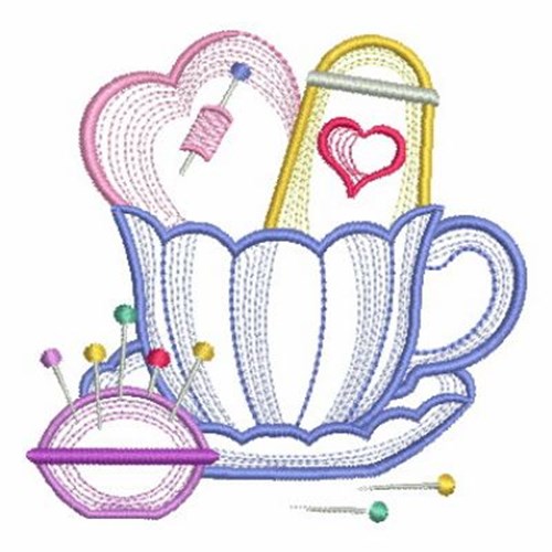 Pin Cushion Cup Machine Embroidery Design