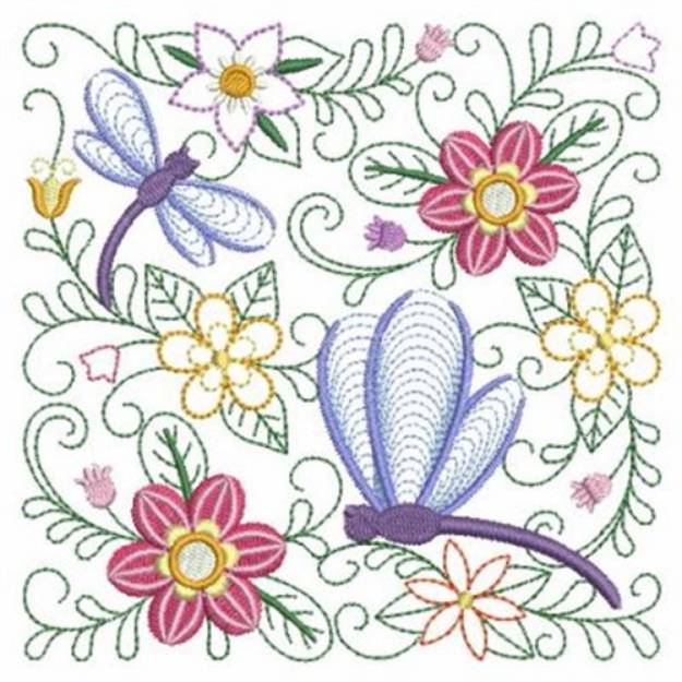 Picture of Dragonfly Block Machine Embroidery Design