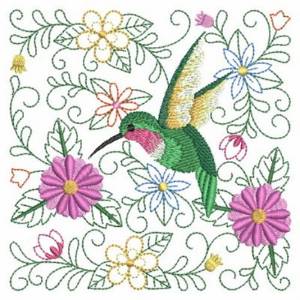 Picture of Hummingbird Block Machine Embroidery Design