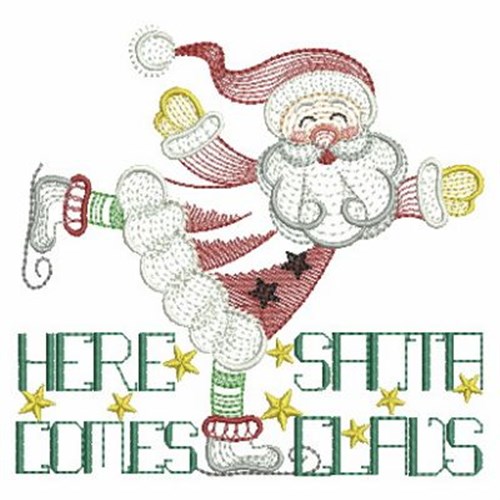 Here Comes Santa Machine Embroidery Design