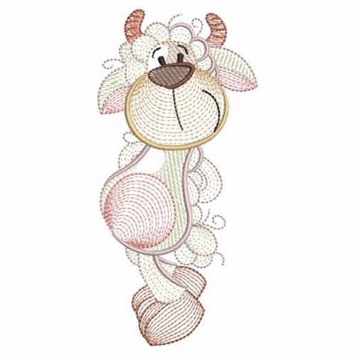 Rippled Goat Machine Embroidery Design