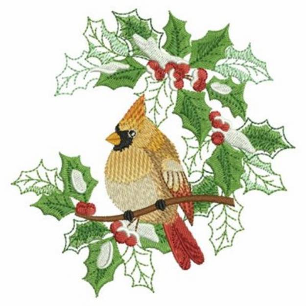 Picture of Christmas Cardinal Machine Embroidery Design